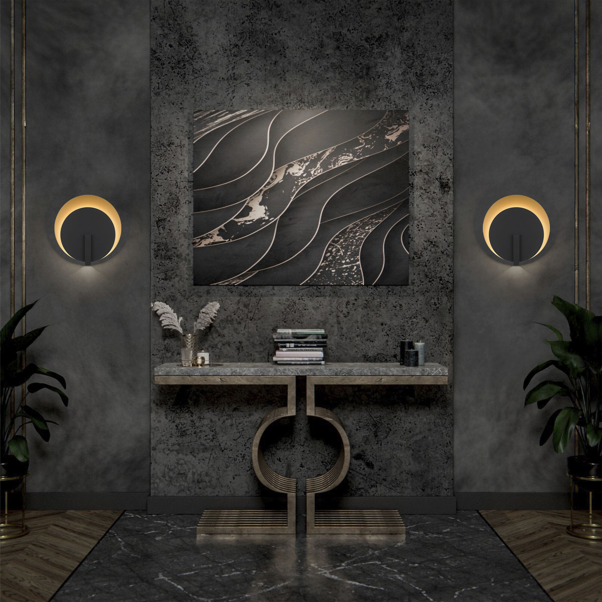 Eclipse LED 18.75 inch Sand Black Outdoor Wall Sconce